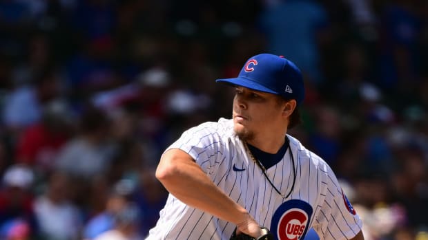 Chicago Cubs starter Justin Steele pitching against the Milwaukee Brewers last week. 